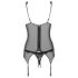 Obsessive Emperita - Top con Ricami e Perizoma (Nero) - L/XL