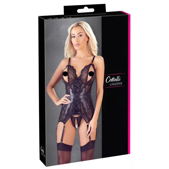 Cottelli - completo intimo aperto in pizzo - nero - XL