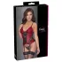 Cottelli - corsetto con reggicalze e inserti in pizzo con perizoma (rosso)
