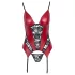 Cottelli - corsetto con reggicalze e inserti in pizzo con perizoma (rosso) - M