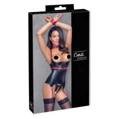   Cottelli Bondage - Reggiseno push up con collarino - effetto lucido nero - M