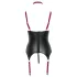 Cottelli Bondage - Reggiseno push up con collarino - effetto lucido nero - M