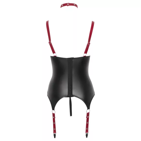 Cottelli Bondage - Reggiseno push up con collarino - effetto lucido nero - L