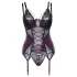 Cottelli Curves - set di lingerie in pizzo e lacci (viola) - 90D/XL