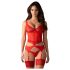 Obsessive Cupide Désir - set trasparente in pizzo (rosso) - L/XL