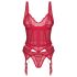 Obsessive Cupide Désir - set trasparente in pizzo (rosso) - L/XL