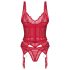 Obsessive Cupide Désir - set trasparente in pizzo (rosso) - L/XL