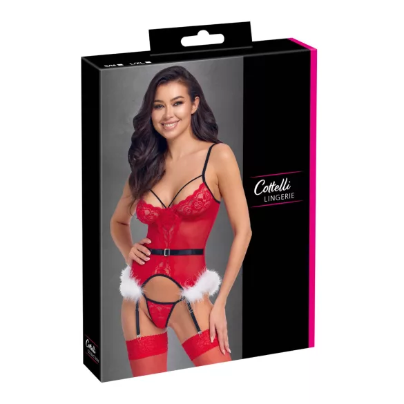 Cottelli - set di lingerie natalizio (rosso)
