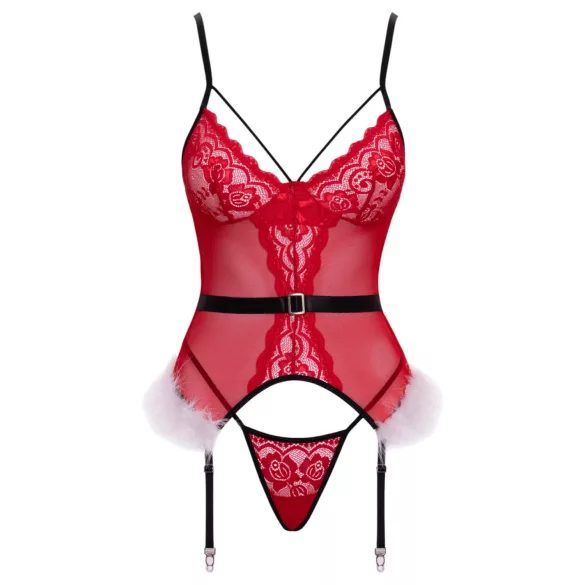 Cottelli - set di lingerie natalizio (rosso) - L/XL