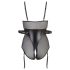 Cottelli Bondage - body lucido con manette (nero) - XL