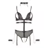 Cottelli Bondage - body aperto con cinghie e catene - nero
