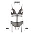 Cottelli Bondage - body aperto con catene (nero) - M