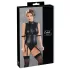 Cottelli Bondage - body senza maniche lucido con polsini - nero - L