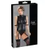 Cottelli Bondage - body senza maniche lucido con polsini - nero - L