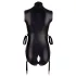 Cottelli Bondage - body senza maniche lucido con polsini - nero - L