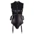 Cottelli Bondage - body senza maniche lucido con polsini - nero - XL