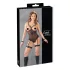 Cottelli Bondage - body con anelli metallici e manette - nero