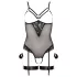 Cottelli Bondage - body con anelli metallici e manette - nero - M