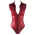 Cottelli Party - body lucido senza maniche con cerniera (rosso)