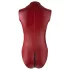 Cottelli Party - body lucido senza maniche con cerniera (rosso)