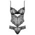 Obsessive Alluria - body in pizzo floreale (nero) - L/XL