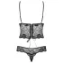 Obsessive - body in pizzo floreale - nero - L/XL