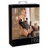 Abierta Fina - body aperto in pizzo scintillante (nero) - 85C/L