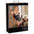 Abierta Fina - body aperto in pizzo scintillante (nero) - 85C/L