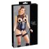 Cottelli Bondage - body lucido aperto con manette (nero)
