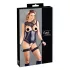 Cottelli Bondage - body aperto lucido con polsini per polsi - nero - L