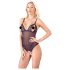 Cottelli - body aperto in pizzo con perle (nero)