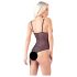 Cottelli - body aperto in pizzo con perle (nero)