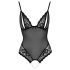 Cottelli - body aperto in pizzo con perle (nero)