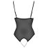Cottelli - body aperto in pizzo con perle (nero)