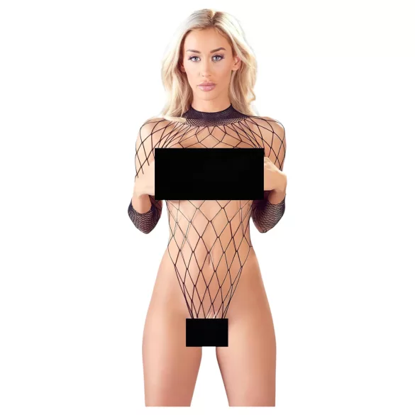 NO:XQSE - body a maniche lunghe in rete - nero (S-L)
