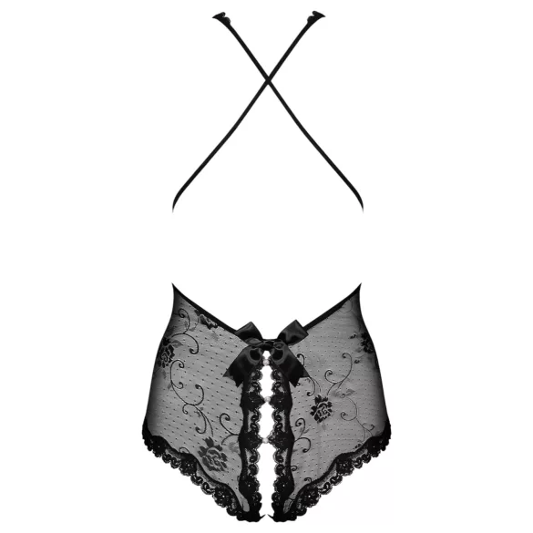 Obsessive Fiorenta - body aperto con perle - pizzo nero