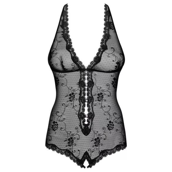 Obsessive Fiorenta - body aperto con perle - pizzo nero