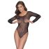 NO:XQSE - body a maniche lunghe in rete scintillante - nero (S-L)