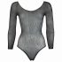 NO:XQSE - body a maniche lunghe in rete scintillante - nero (S-L)