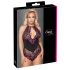 Cottelli Plus Size - body floreale (nero-viola) - 3XL