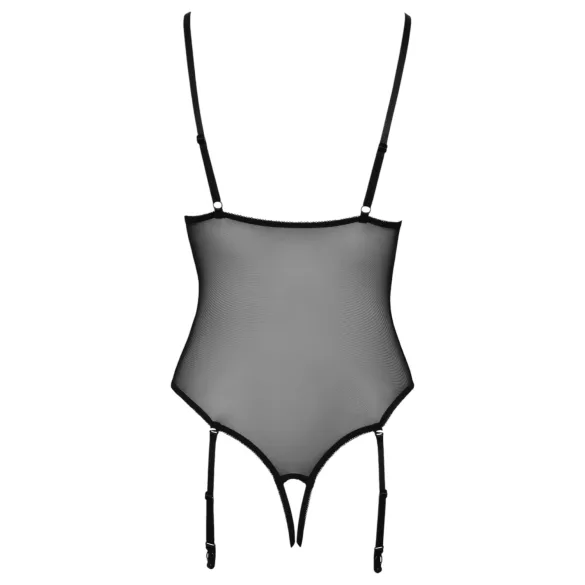 Cottelli - body aperto con reggicalze e pizzo - nero - M