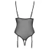 Cottelli - body aperto con reggicalze e pizzo - nero - M
