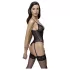 Cottelli - body aperto con reggicalze e pizzo - nero - XL
