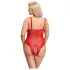 Cottelli Curves - body in pizzo trasparente - rosso - 3XL