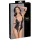 Cottelli Bondage - body aperto con anelli effetto lucido nero