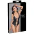 Cottelli Bondage - body aperto con anelli effetto lucido nero
