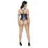 Cottelli Bondage - body aperto con anelli effetto lucido nero