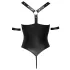 Cottelli Bondage - body aperto con anelli effetto lucido nero - M