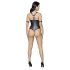 Cottelli Bondage - body nero lucido ad anelli aperto - XL