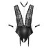 Cottelli Bondage - body in pizzo, collo a fascia (nero) - M